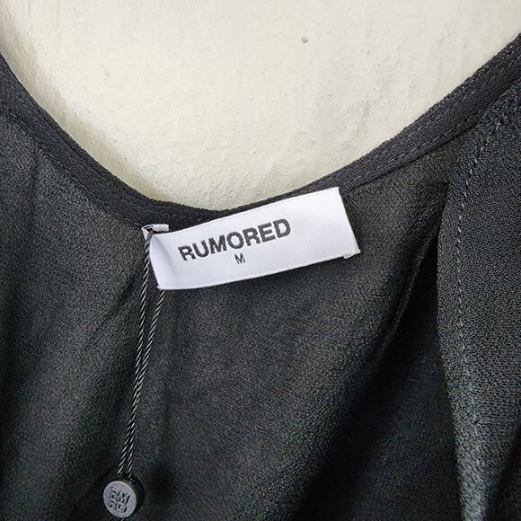 NEW Rumored NWT Sheer Ruffle Wrap Maxi Coverup Black M - Picture 8 of 14